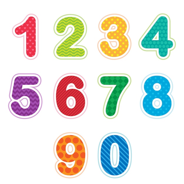Set of numbers from zero to nine