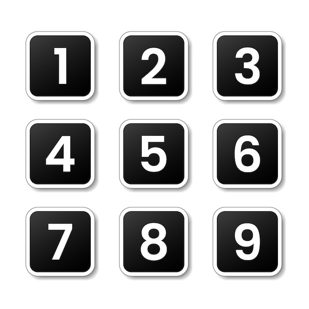 Set of numbers icon vector per l'istruzione e la progettazione dell'interfaccia utente