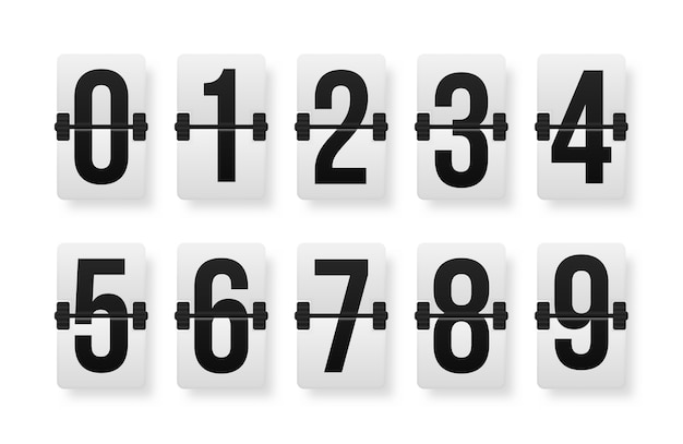 Set of numbers on a mechanical scoreboard.