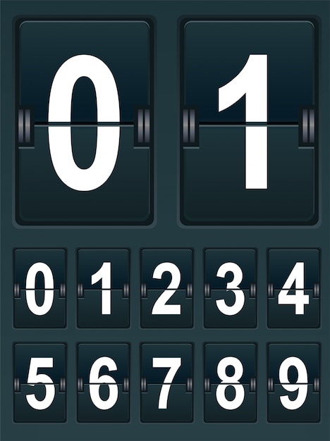 Vector set numbers for sports scoreboard