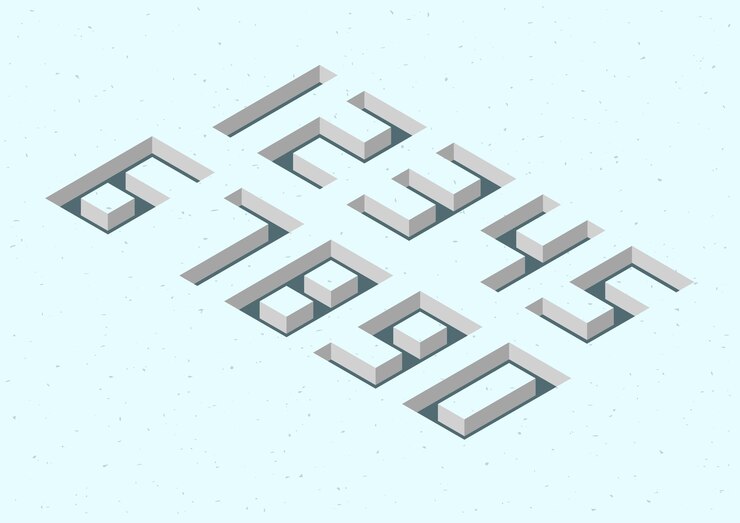 Vector set of numbers with 3d isometric effect