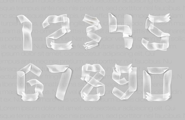 Set of numerals of the classic shiny embossed numbers.   illustration