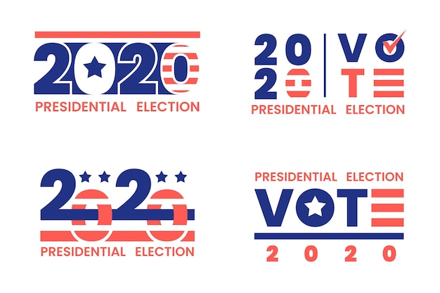 Вектор Набор логотипов президентских выборов 2020 года в сша