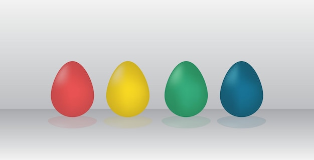 Набор 3d цветных яиц