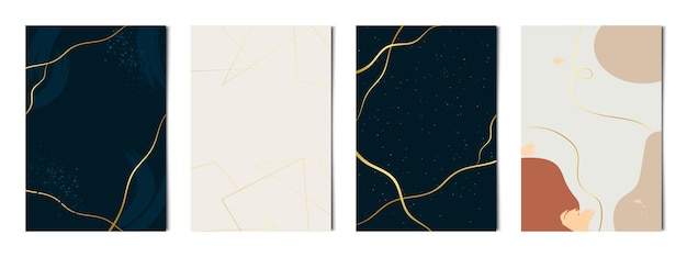 Набор из 4 абстрактных художественных текстурных фонов для рекламных визиток и баннеров vector