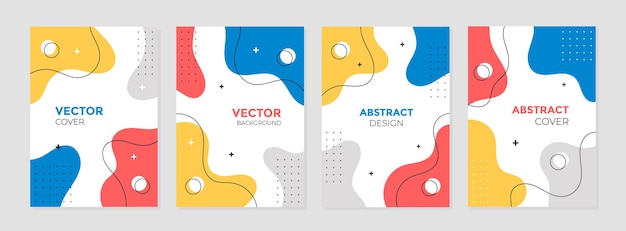 抽象的なカラフルな幾何学的なカバーデザインテンプレートのセット