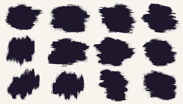 ベクトル 抽象的なカラフルなグランジ ブラシ ストローク コレクションのセット