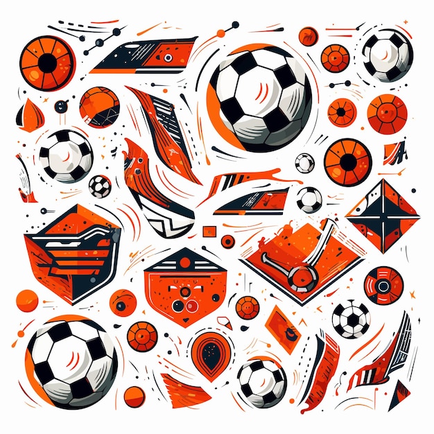 Vector set_of_abstract_football_elementsvector