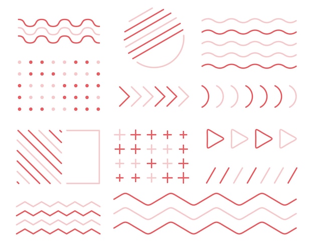 ベクトル 抽象的な幾何学的要素のデザインベクトルのセット