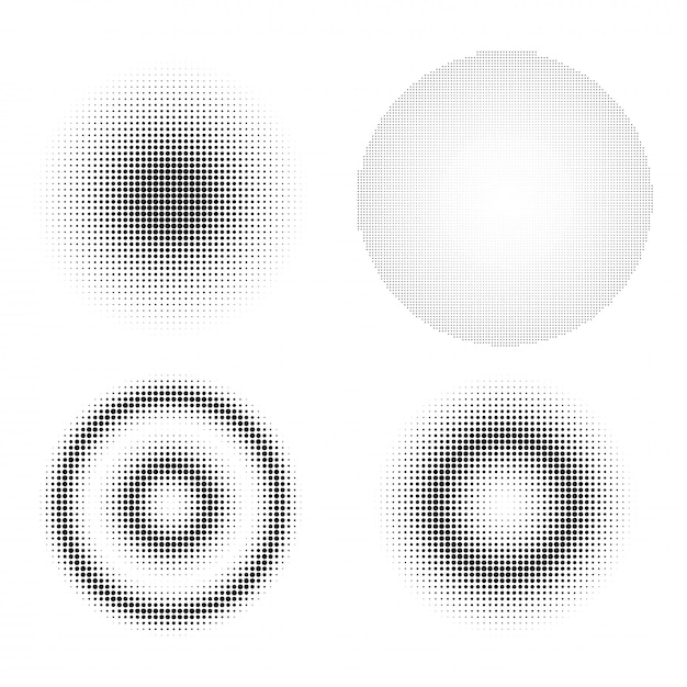抽象的なハーフトーンデザイン要素のセットです。
