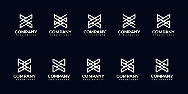 Набор абстрактных монограмм письмо логотип коллекции для компании
