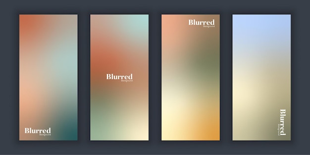 벡터 화면에 대한 추상 부드러운 흐림 그라데이션 배경 신선한 파스텔 색상 벽지 세트