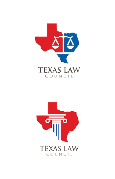 アメリカテキサス法律事務所のロゴデザイン企業の陪審員と正義のセット