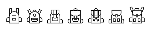 Вектор Набор икон для рюкзака набор иконок для рюмки набор знаков для школьной сумки набор векторных иллюстраций
