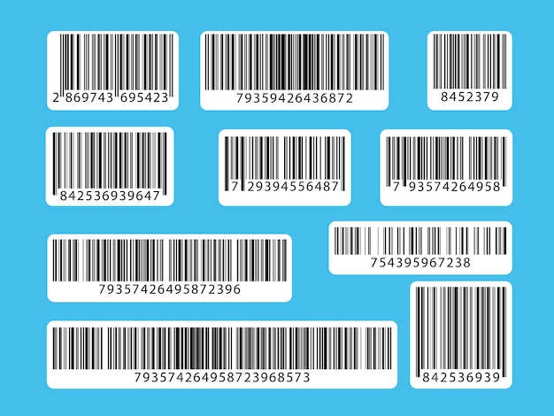 Набор штрих-кодов. коллекция qr-кодов, иллюстрации.