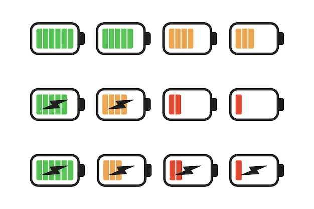 Вектор Набор векторов значков батареи