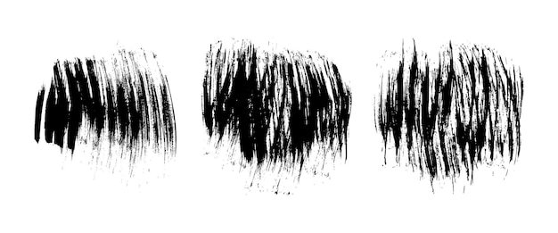 벡터 검은 손으로 그린 브러쉬 획 세트
