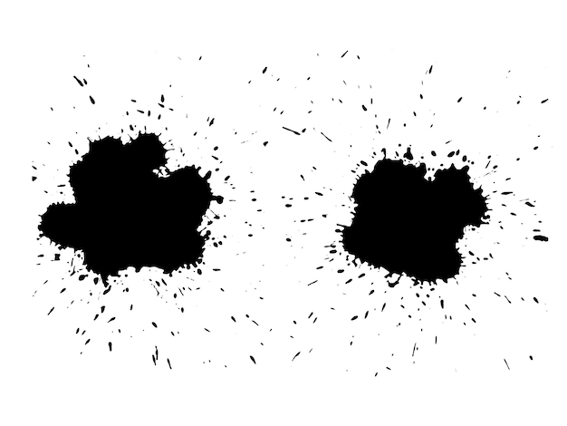 ベクトル 黒のペイントのセットはねの抽象的なベクトル図黒インク グランジ飛沫の飛沫のセット