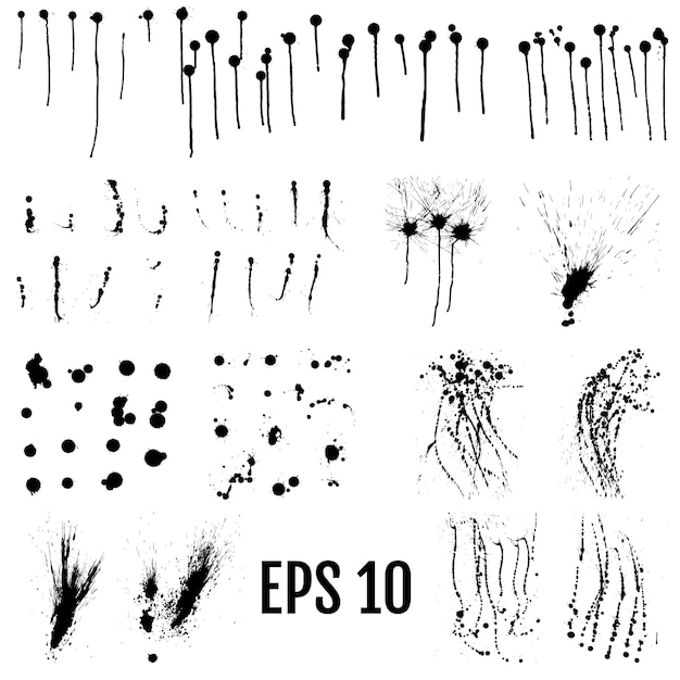 ベクトル 黒いスプラッシュのセット