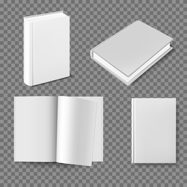 ベクトル 空白の本カバーテンプレートのセット。