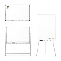 set of blank dry erase whiteboards magnetic tripod flipchart with markers eraser and magnet pins