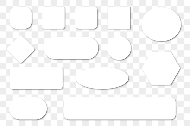 ベクトル 影付きの空白の白いボタンのセット