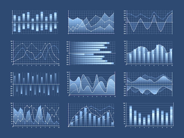 Вектор Набор бизнес-диаграмм и диаграмм