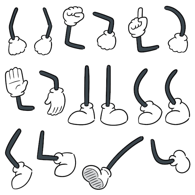 만화 팔과 만화 다리 세트