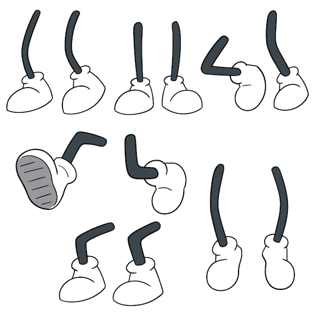 벡터 만화 다리 세트