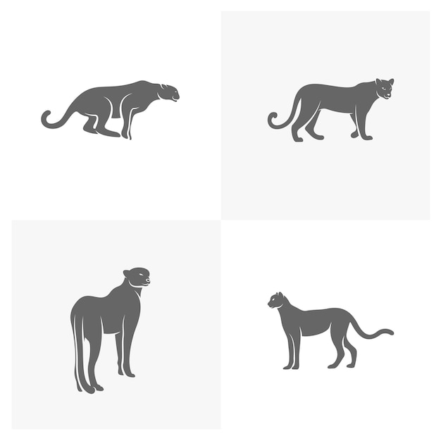 Вектор Набор векторных иллюстраций логотипа cheetah