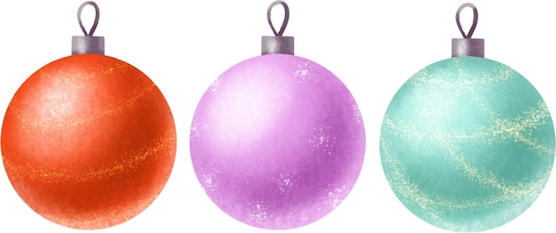 明るい色のクリスマスボールのセット
