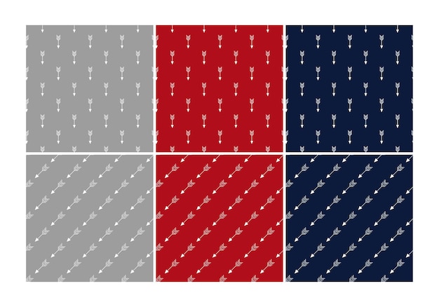 矢印ベクトルデザインのクリスマスパターンのセット