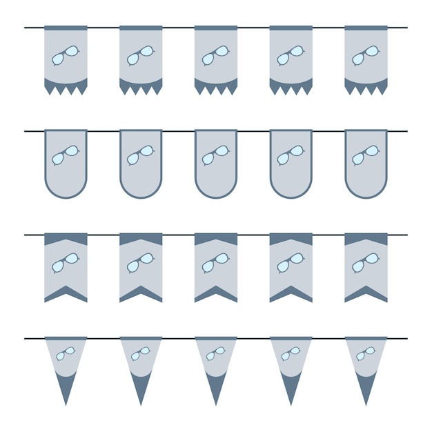 벡터 안경 색된 플래그 세트