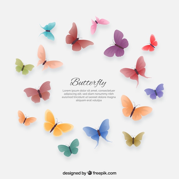 Набор coloredbutterflies