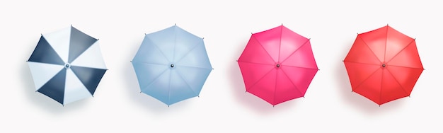 Вектор Набор красочных пляжных зонтов