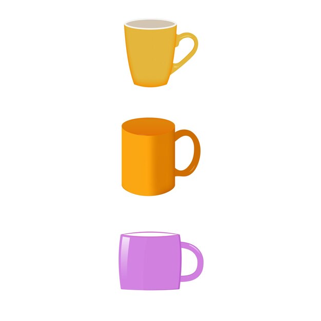 Вектор set_of_colorful_cups_vector