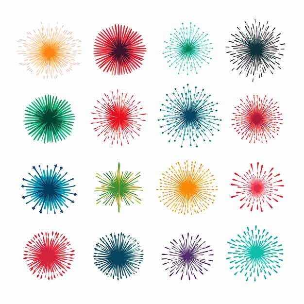 Vector set_of_colorful_fireworks