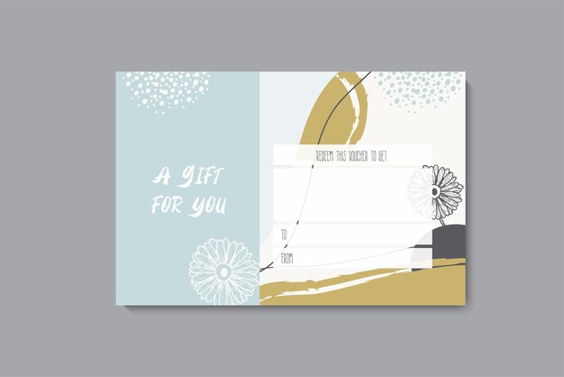 벡터 컬러풀한 선물 카드 템플릿 세트 살롱 갤러리의 꽃의 현대 스타일  ⁇ 터 일러스트레이션