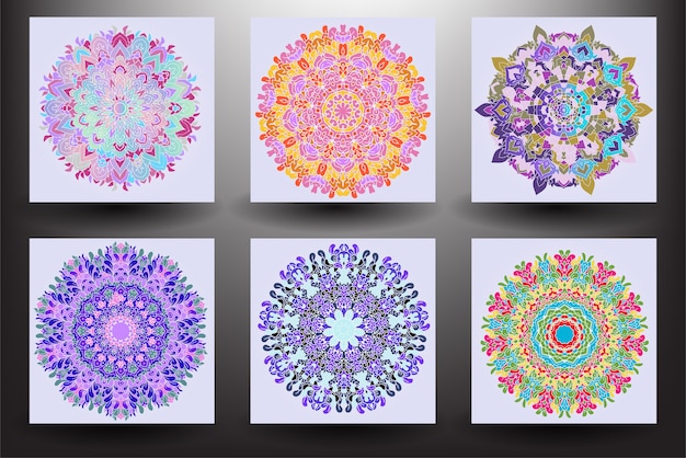 Набор цветного индийского медальона mandala