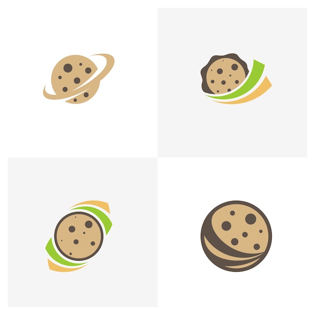 Набор векторных шаблонов логотипа cookies icon symbol креативные концепции дизайна