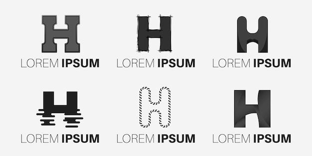 ベクトル 創造的な文字 h のロゴのテンプレートのセットです。アルファベットhのロゴデザイン