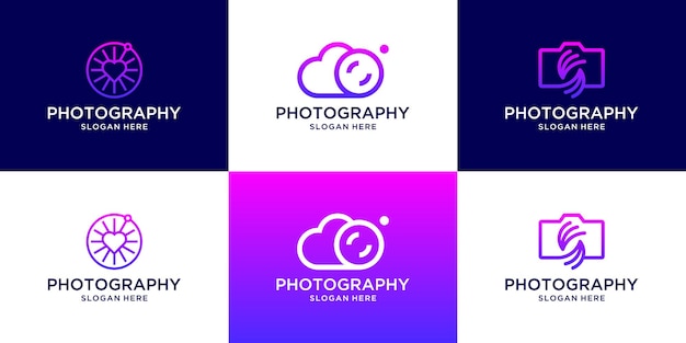 クリエイティブな写真のロゴのテンプレートのセットです。