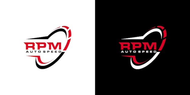 Набор креативного дизайна логотипа rpm