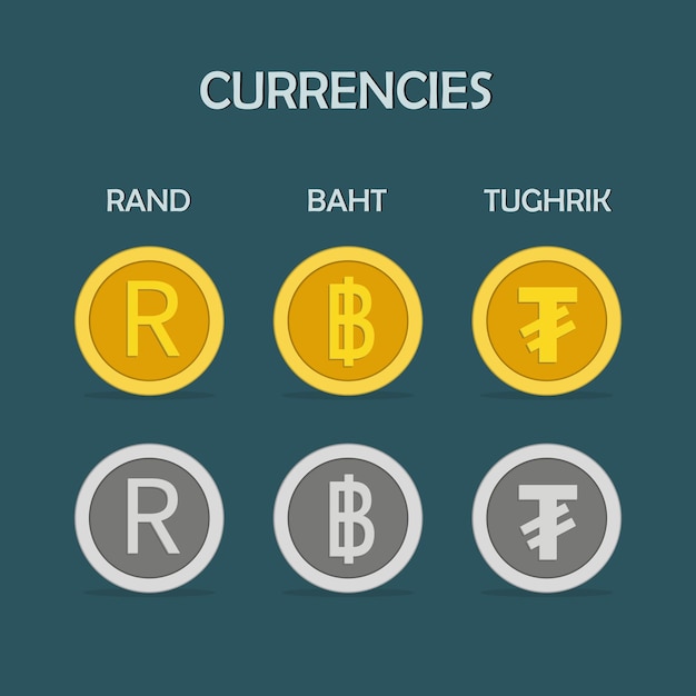 Вектор Набор иконок и символов валюты