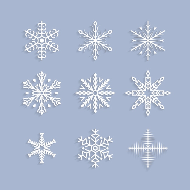 Набор милых снежинок иллюстрации