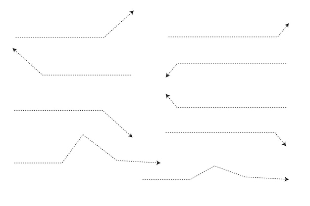 Вектор Набор пунктирных стрелок
