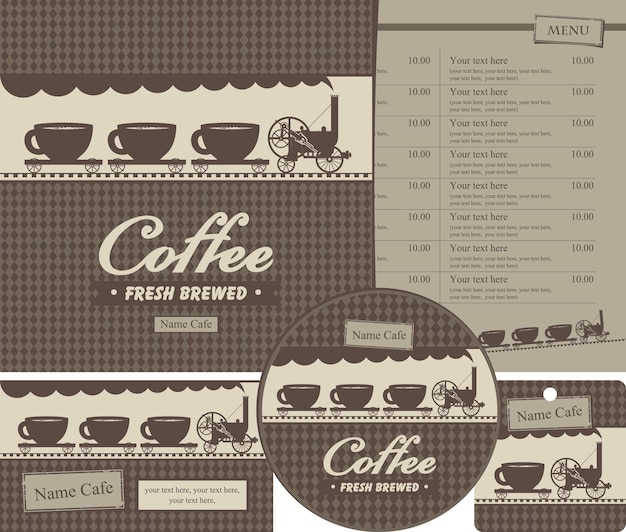 コーヒー メニューのデザイン要素のセット