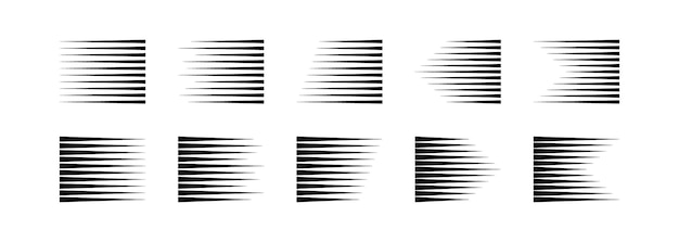 다른 속도 라인 세트 만화 디자인 요소 속도 라인 벡터 일러스트 레이 션