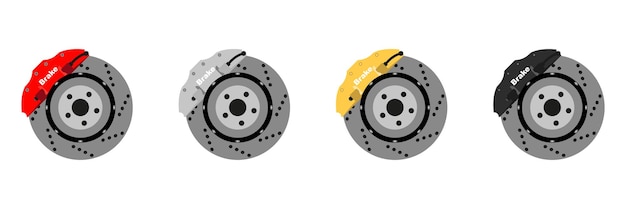 Вектор Комплект ротора дискового тормоза иллюстрация автомобильных запчастей в плоском дизайне