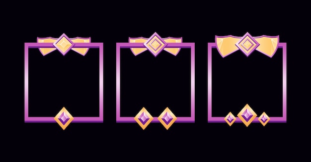 Набор фэнтезийных фиолетовых рамок с классом для элементов игрового пользовательского интерфейса